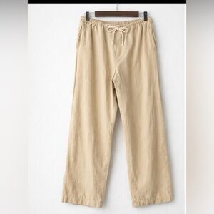 H&M wide leg taupe linen viscose Casual Pants large